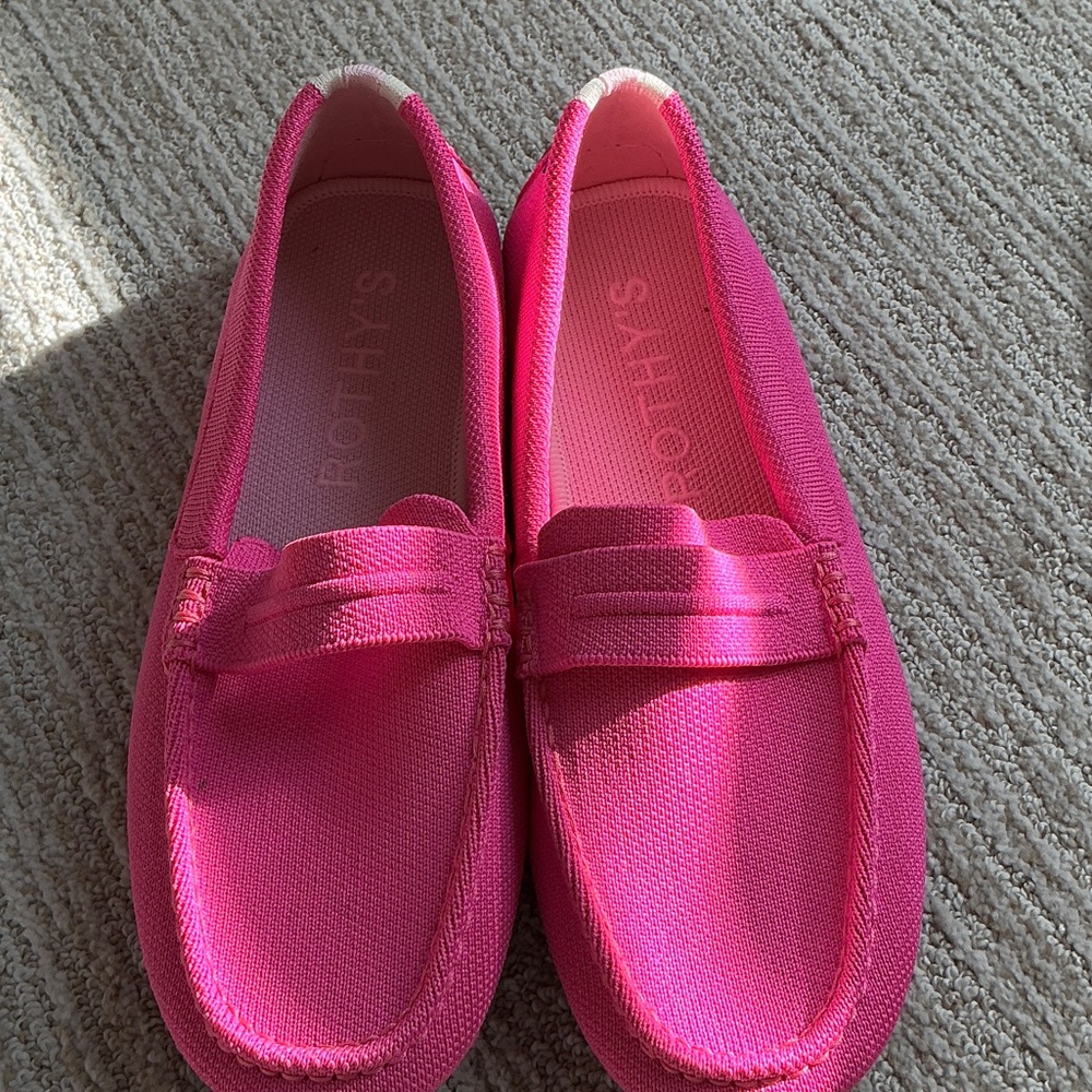 Rothy's Vibrant Pink Penny Loafers